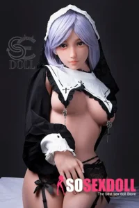 158cm 5ft2 Black Maid Outfit Sexy Sex Dolls Premium TPE Companion Dolls D Cup