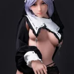 158cm 5ft2 Black Maid Outfit Sexy Sex Dolls Premium TPE Companion Dolls D Cup