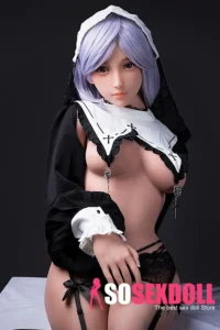 158cm 5ft2 Black Maid Outfit Sexy Sex Dolls Premium TPE Companion Dolls D Cup