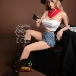 158cm 5ft2 Blonde Cowboy Style Sex Dolls High Quality TPE Love Dolls D Cup