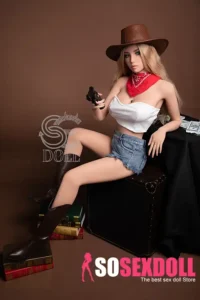 158cm 5ft2 Blonde Cowboy Style Sex Dolls High Quality TPE Love Dolls D Cup
