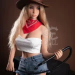 158cm 5ft2 Blonde Cowboy Style Sex Dolls High Quality TPE Love Dolls D Cup