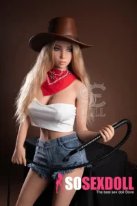 158cm 5ft2 Blonde Cowboy Style Sex Dolls High Quality TPE Love Dolls D Cup