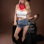 158cm 5ft2 Blonde Cowboy Style Sex Dolls High Quality TPE Love Dolls D Cup