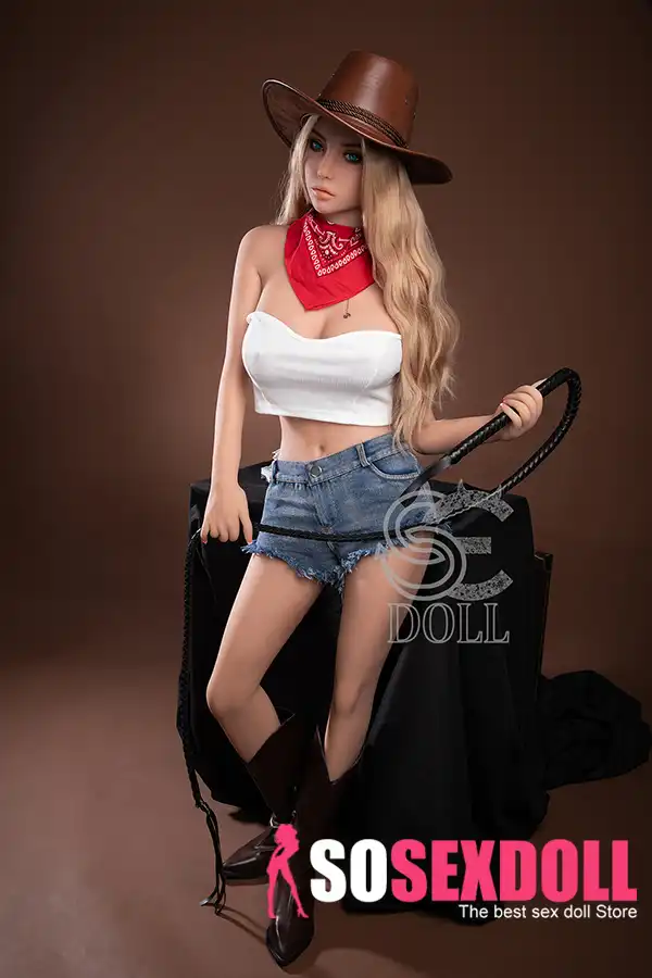 158cm 5ft2 Blonde Cowboy Style Sex Dolls High Quality TPE Love Dolls D Cup