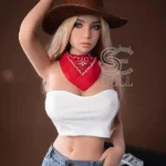 158cm 5ft2 Blonde Cowboy Style Sex Dolls High Quality TPE Love Dolls D Cup