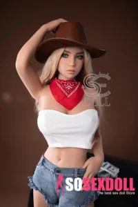 158cm 5ft2 Blonde Cowboy Style Sex Dolls High Quality TPE Love Dolls D Cup