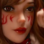 158cm 5ft2 Gothic Devil Fantasy Sex Dolls Red Corset Sexy Love Dolls D Cup