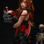 158cm 5ft2 Gothic Devil Fantasy Sex Dolls Red Corset Sexy Love Dolls D Cup