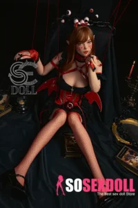 158cm 5ft2 Gothic Devil Fantasy Sex Dolls Red Corset Sexy Love Dolls D Cup