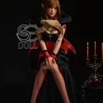158cm 5ft2 Gothic Devil Fantasy Sex Dolls Red Corset Sexy Love Dolls D Cup