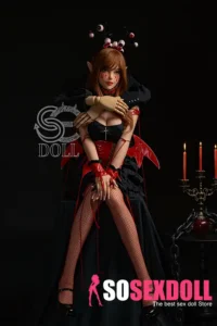 158cm 5ft2 Gothic Devil Fantasy Sex Dolls Red Corset Sexy Love Dolls D Cup
