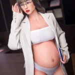 Office Lady Pregnant Silicone Sex Doll
