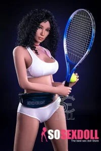 159cm 5ft2 Curly Hair Sporty Love Dolls Athletic Big Breasted Dolls H Cup