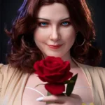 Romantic Lady with Rose Silicone Sex Doll