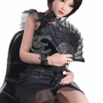 161cm 5ft3 Black Mesh Dress Sexy Sex Dolls Elegant Realistic TPE Dolls F Cup