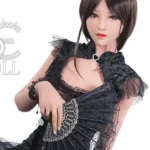 161cm 5ft3 Black Mesh Dress Sexy Sex Dolls Elegant Realistic TPE Dolls F Cup