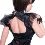 161cm 5ft3 Black Mesh Dress Sexy Sex Dolls Elegant Realistic TPE Dolls F Cup