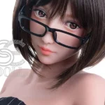 161cm 5ft3 Black Striped Dress Sexy Sex Dolls Realistic Brunette Fantasy Dolls F Cup