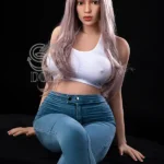 161cm 5ft3 Casual Jeans Style Sex Dolls White Crop Top Realistic Dolls G Cup