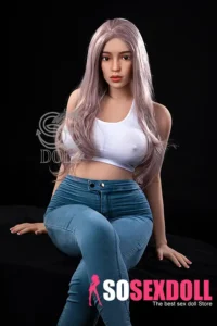 161cm 5ft3 Casual Jeans Style Sex Dolls White Crop Top Realistic Dolls G Cup