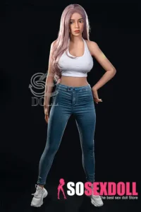 161cm 5ft3 Casual Jeans Style Sex Dolls White Crop Top Realistic Dolls G Cup
