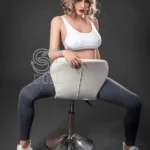 161cm 5ft3 Curly Blonde Sporty Love Dolls Fitness Style Realistic Sex Dolls G Cup