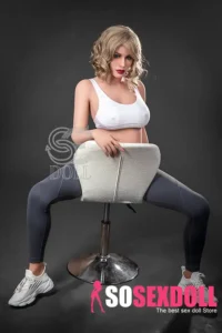 161cm 5ft3 Curly Blonde Sporty Love Dolls Fitness Style Realistic Sex Dolls G Cup