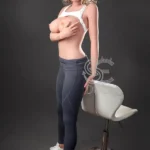 161cm 5ft3 Curly Blonde Sporty Love Dolls Fitness Style Realistic Sex Dolls G Cup