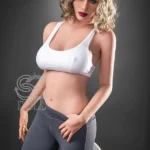 161cm 5ft3 Curly Blonde Sporty Love Dolls Fitness Style Realistic Sex Dolls G Cup