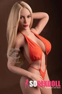 161cm 5ft3 Orange Lingerie Big Breasted Sex Dolls Premium TPE Companion Dolls F Cup