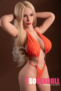 161cm 5ft3 Orange Lingerie Big Breasted Sex Dolls Premium TPE Companion Dolls F Cup