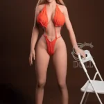 161cm 5ft3 Orange Lingerie Big Breasted Sex Dolls Premium TPE Companion Dolls F Cup