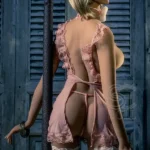 161cm 5ft3 Pink Lace Lingerie Love Dolls Short Blonde Hair Sexy Dolls F Cup