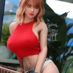 161cm 5ft3 Red Top Sexy Love Dolls Busty Casual Outdoor Dolls F Cup