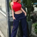 161cm 5ft3 Red Top Sexy Love Dolls Busty Casual Outdoor Dolls F Cup