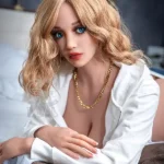 161cm 5ft3 Seductive Bedroom Love Dolls Blonde Blue Lingerie Sex Dolls G Cup