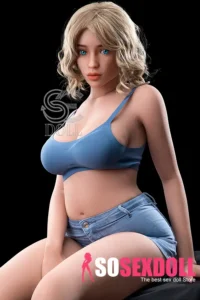 161cm 5ft3 Short Blonde Sexy Love Dolls Blue Bra Casual Style Dolls G Cup