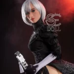 163cm 5ft4 Black Dress Dancing Sword Sex Dolls Realistic TPE Love Dolls E Cup