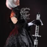 163cm 5ft4 Black Dress Dancing Sword Sex Dolls Realistic TPE Love Dolls E Cup