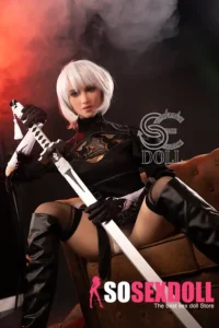 163cm 5ft4 Black Dress Dancing Sword Sex Dolls Realistic TPE Love Dolls E Cup