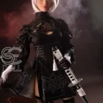 163cm 5ft4 Black Dress Dancing Sword Sex Dolls Realistic TPE Love Dolls E Cup