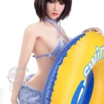 163cm 5ft4 Blue Check Bikini Sex Dolls Realistic Swimsuit Love Dolls E Cup