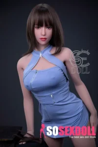 163cm 5ft4 Blue Tight Dress Sexy Love Dolls Realistic Asian Love Dolls E Cup