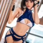 163cm 5ft4 Blue Uniform Style Sex Dolls Short Hair Anime Love Dolls E Cup