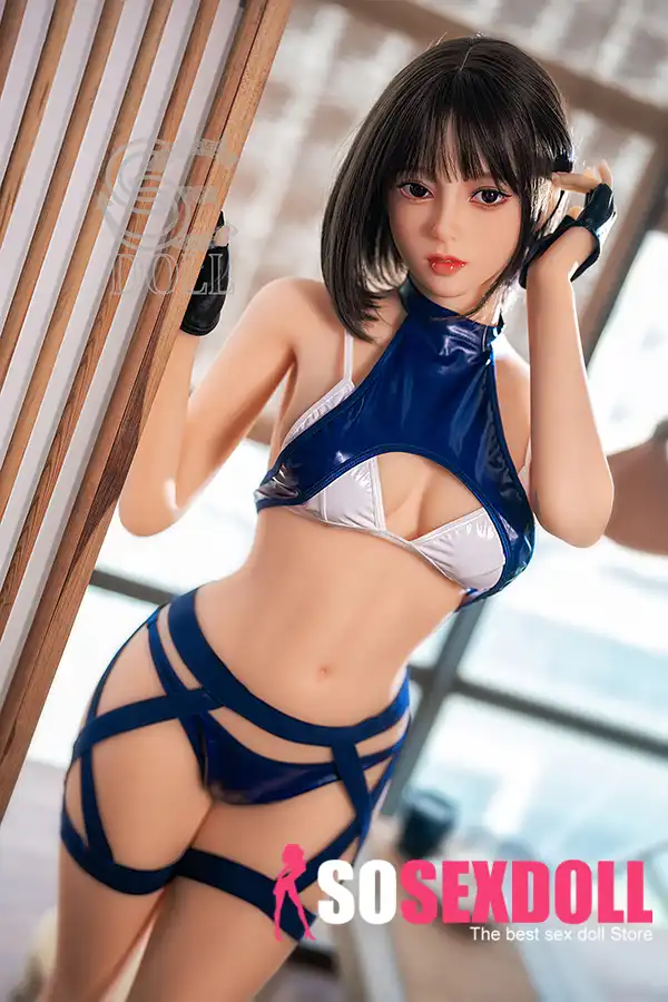 163cm 5ft4 Blue Uniform Style Sex Dolls Short Hair Anime Love Dolls E Cup