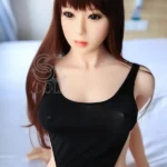 163cm 5ft4 Brunette Realistic Love Dolls Black Bodysuit Sexy Sex Dolls E Cup