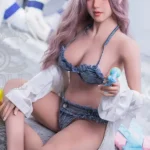 163cm 5ft4 Cute Beach Style Love Dolls Denim Swimwear Realistic Dolls E Cup