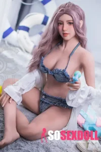 163cm 5ft4 Cute Beach Style Love Dolls Denim Swimwear Realistic Dolls E Cup