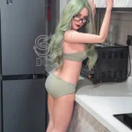 163cm 5ft4 Green Hair Fantasy Love Dolls Glasses Office Style Dolls E Cup